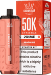 Crown Bar Al Fakher Hypermax Prime 50k (box of 5) prefilled kit with Peach ice flavour 