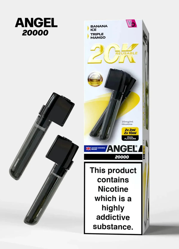 Angel 20000 Puffs Prefilled Pods Box of 5, Bnana Ice, Triple Mango Flavour