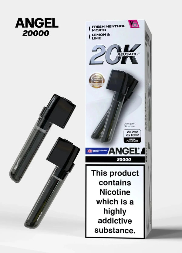 Angel 20000 Puffs Prefilled Pods Box of 5, Fresh Menthol Mojito, Lemon Lime Flavour