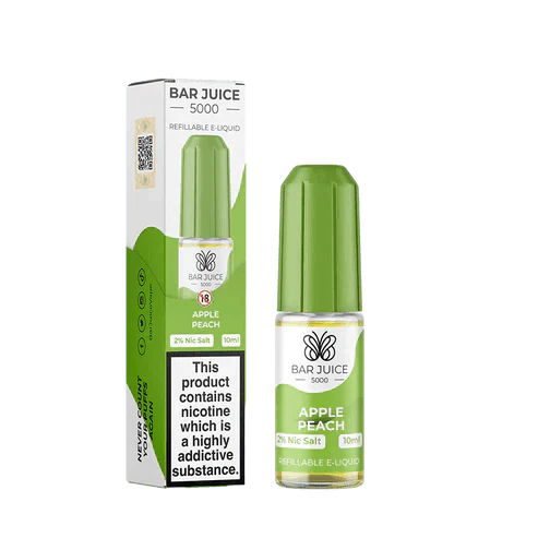 Bar Juice 5000 Nic Salt 10ml - Box of 10 Available In Apple Peach Flavour 