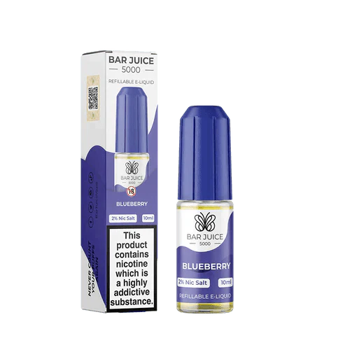 Bar Juice 5000 Nic Salt 10ml - Box of 10 Available In Blueberry Flavour 