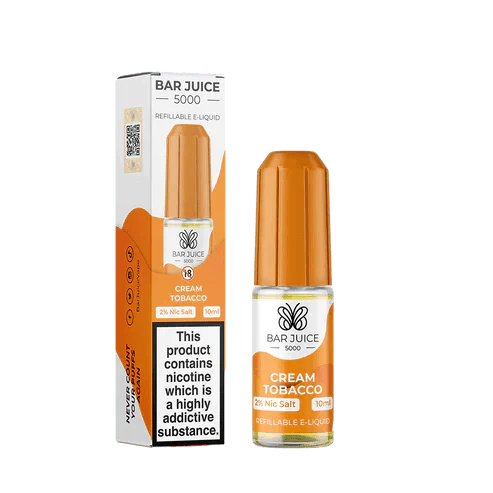 Bar Juice 5000 Nic Salt 10ml - Box of 10 Available In Cream Tobacc Flavour 