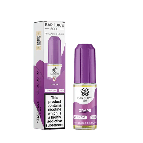 Bar Juice 5000 Nic Salt 10ml - Box of 10 Available In Grape Flavour 