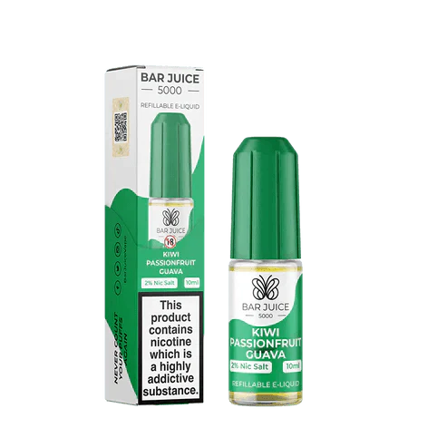 Bar Juice 5000 Nic Salt 10ml - Box of 10 Available In Kiwi Passionfruit Cuava Flavour 