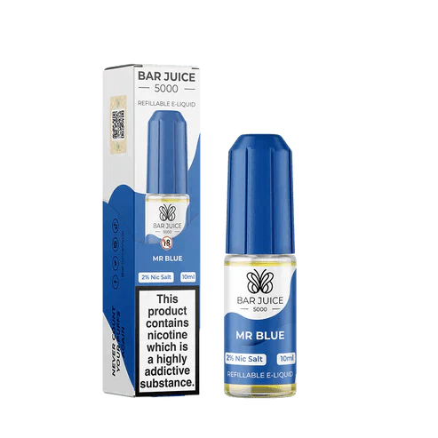 Bar Juice 5000 Nic Salt 10ml - Box of 10 Available In Mr Blue Flavour 