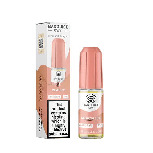 Bar Juice 5000 Nic Salt 10ml - Box of 10 Available In Peach Ice Flavour 