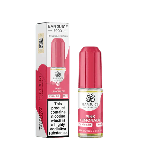 Bar Juice 5000 Nic Salt 10ml - Box of 10 Available In Pink Lemonade Flavour 