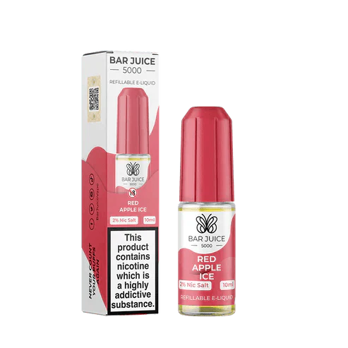 Bar Juice 5000 Nic Salt 10ml - Box of 10 Available In Red Apple Ice Flavour 