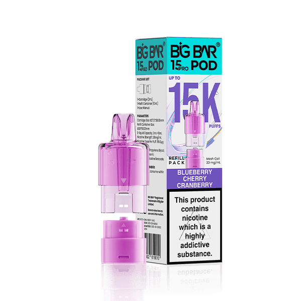 Big Bar 15000 Pro Prefilled Refill Pods Pack of 5 - Wholesale Price !