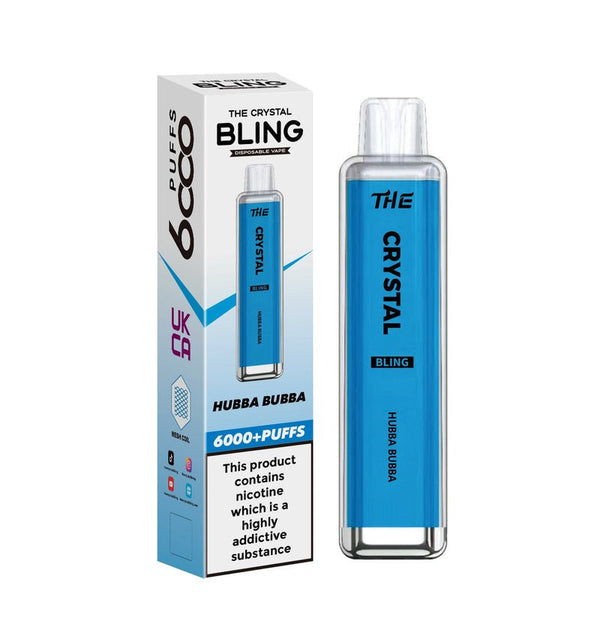 The Crystal Bling 6000 Prefilled Pod Vape - Box of 10 Hubba Bubba ( £34.99 )