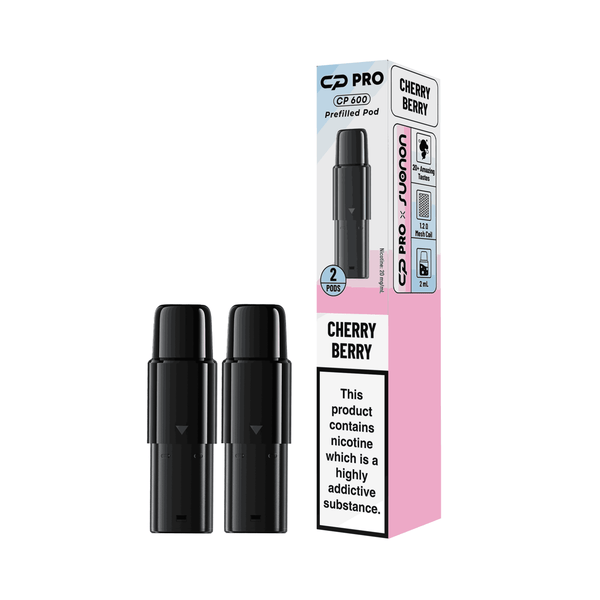 CP Pro 600 Prefilled Vape Pod Kits Pack of 2 -with Cherry Berry flavour