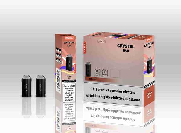 Crystal Bar Original 600 Replacement Pods Pack of 10 - with Cola Ice flavour Wholesale Price !
