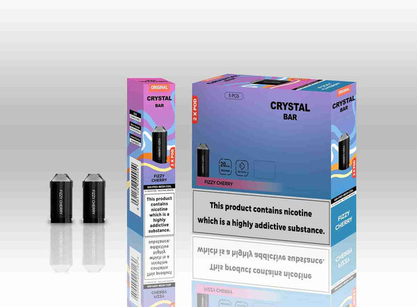 Crystal Bar Original 600 Replacement Pods Pack of 10 -with Fizzy Cherry flavour Wholesale Price !