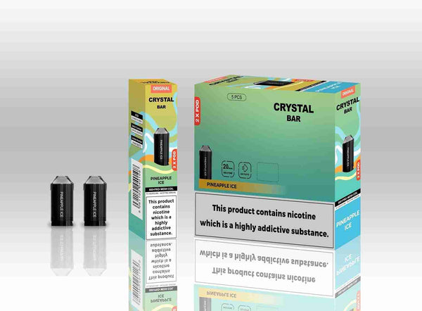 Crystal Bar Original 600 Replacement Pods Pack of 10 - with Pineapple Ice flavour Wholesale Price !