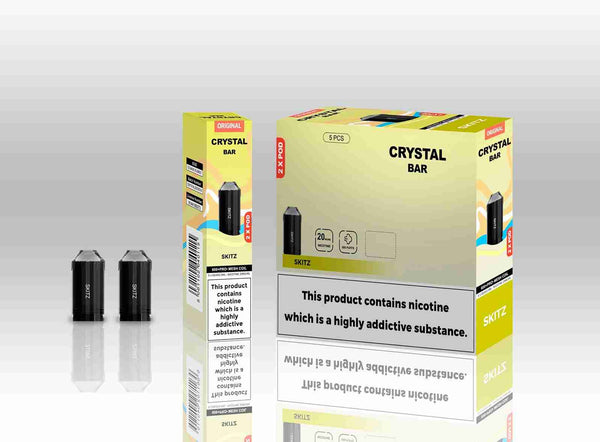 Crystal Bar Original 600 Replacement Pods Pack of 10 - with Skitz flavour Wholesale Price !