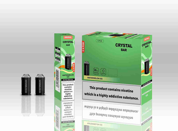 Crystal Bar Original 600 Replacement Pods Pack of 10 - with Watermelon Ice flavourWholesale Price !