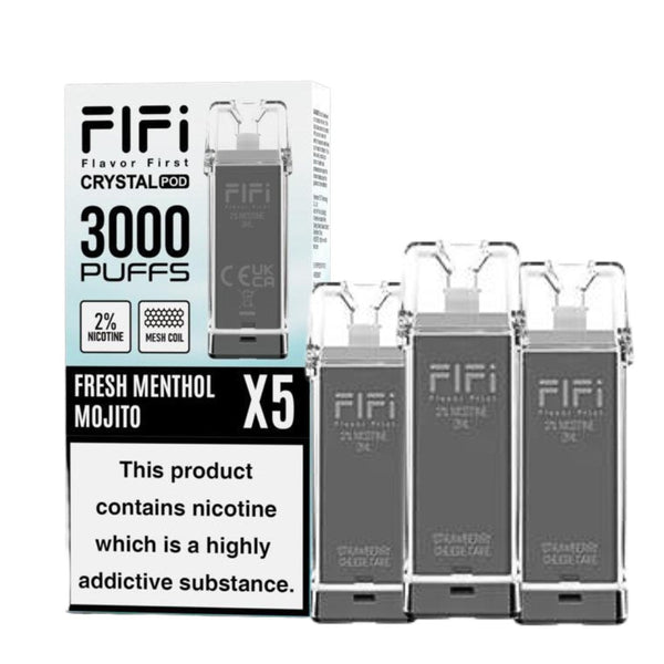 Crystal FIFI 3000 Puffs 5 in 1 Replacement Pods - Box of 10 - #Simbavapeswholesale#