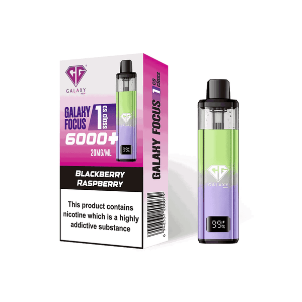 Crystal Galaxy Focus 6000 Vape Kit Box of 5 - Blackberry Raspberry 