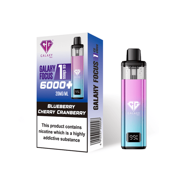 Crystal Galaxy Focus 6000 Vape Kit Box of 5 - Blueberry Cherry Cranberry - vapeukwholesale