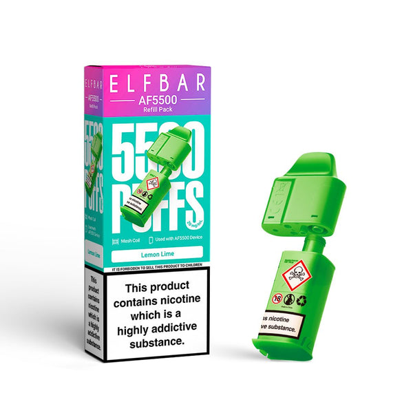 Elf bar AF5000 Refill Replacement Pods Box of 5 - Available In Lemon Lime 