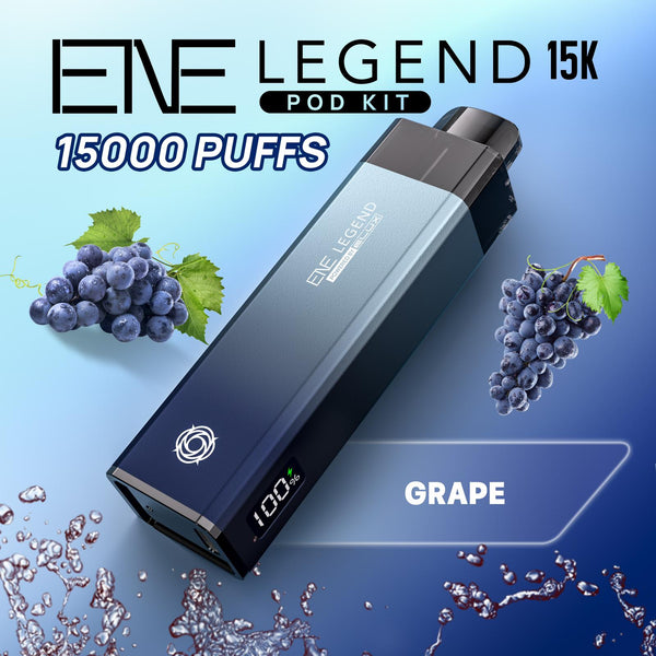 Elux ENE Legend 15k Puffs Prefilled Pod Kit - Box of 5 Available In Grape Flavour