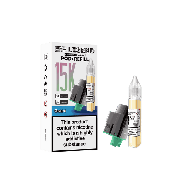 Elux ENE Legend 15k Replacement Pods Pack of 5 - Wholesale Price ! with Grape flavour