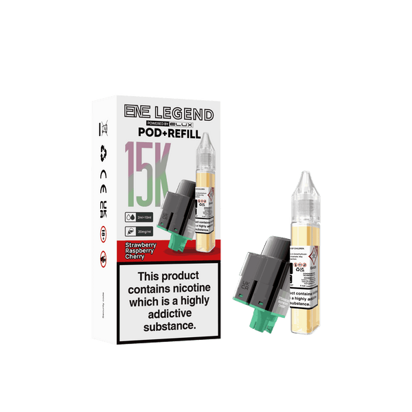 Elux ENE Legend 15k Replacement Pods Pack of 5 - Wholesale Price ! with Strawberry Raspberry Cherry flavour