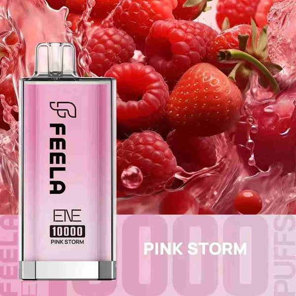 Feela ENE/Elux 10000 Disposable Vape Puff Pod Box of 10 with Pink Strom flavour