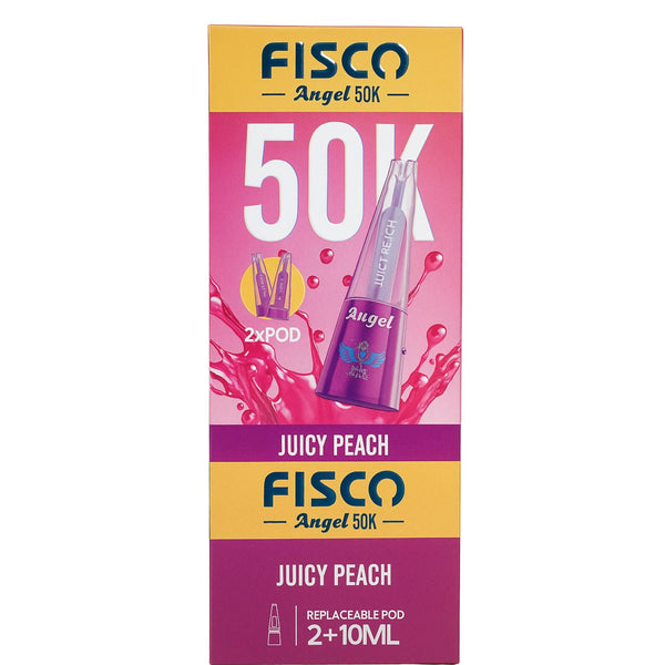 Fisco Angel 50K Puffs Prefilled Pod Kit, Juicy Peach Flavour
