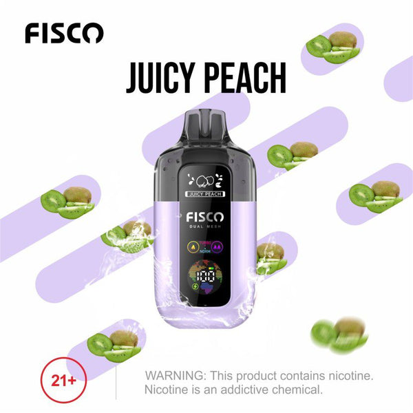 Fisco Point Pro 7000 Puff Pre-Filled Pod Kit - Box of 5 in Juicy Peach Flavour Available 