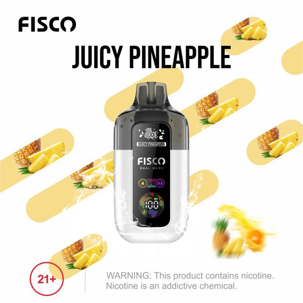 Fisco Point Pro 7000 Puff Pre-Filled Pod Kit - Box of 5 in Juicy Pineapple Flavour Available 