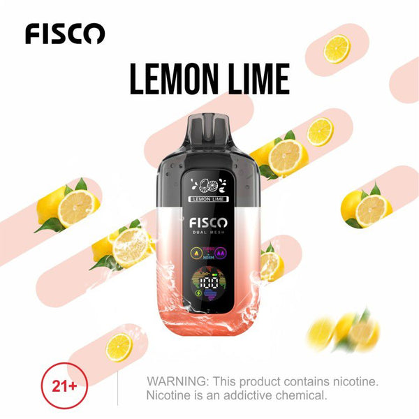 Fisco Point Pro 7000 Puff Pre-Filled Pod Kit - Box of 5 in Lemon Lime Flavour Available 