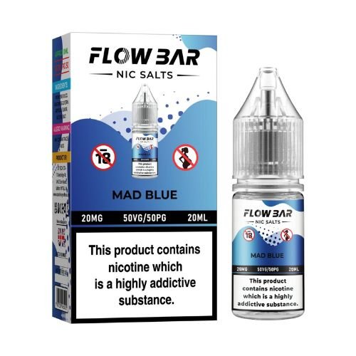 Flow Bar Nic Salt 10ml Pack of 10 Available In Mad Blue Flavour 