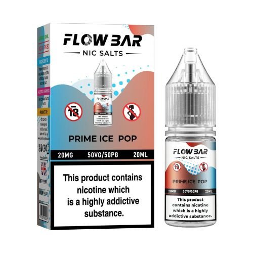 Flow Bar Nic Salt 10ml Pack of 10 Available In Prime Ice Pop Flavour 