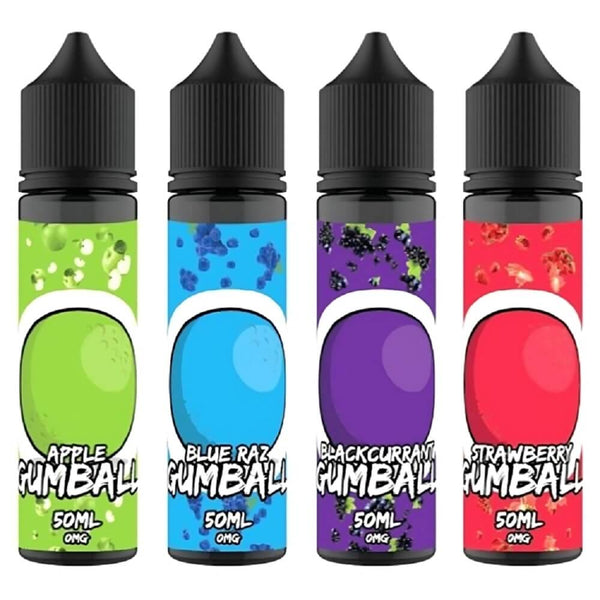 Gumball 50ml Shortfill E Liquid, Apple Gumball, Blue Raz Gumball, Blackcurrant Gumball, Strawberry Gumball Flavour