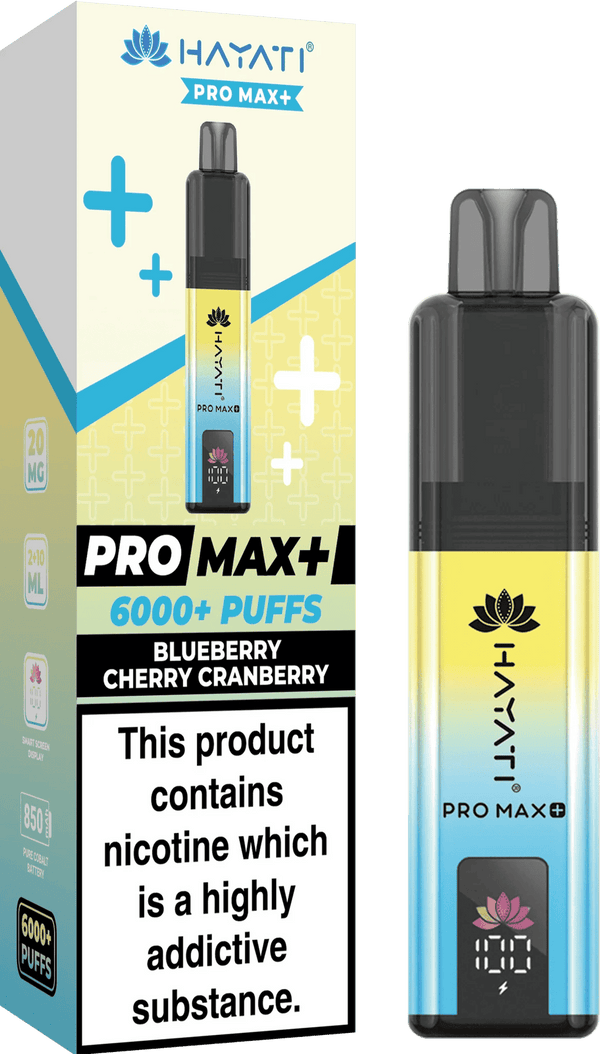 Hayati Pro Max Plus 6000 Vape Box of 5, Blueberry Cherry Cranberry Flavour