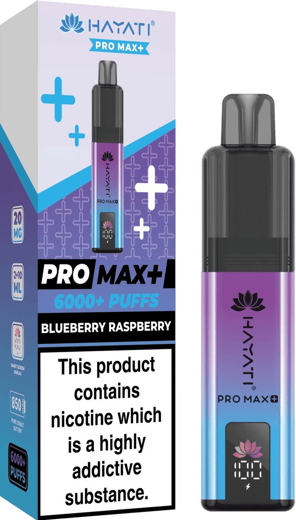 Hayati Pro Max Plus 6000 Vape Box of 5, Flavour Blueberry Raspberry