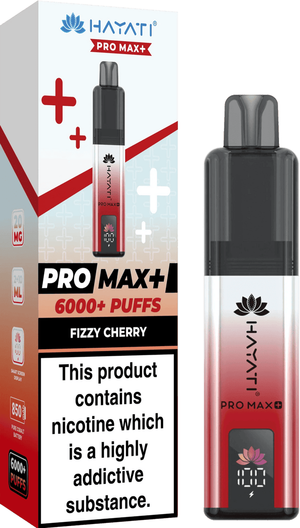 Hayati Pro Max Plus 6000 Vape Box of 5, Fizzy Cherry Flavour