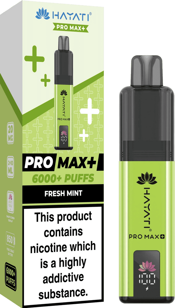 Hayati Pro Max Plus 6000 Vape Box of 5, Flavour Fresh Mint