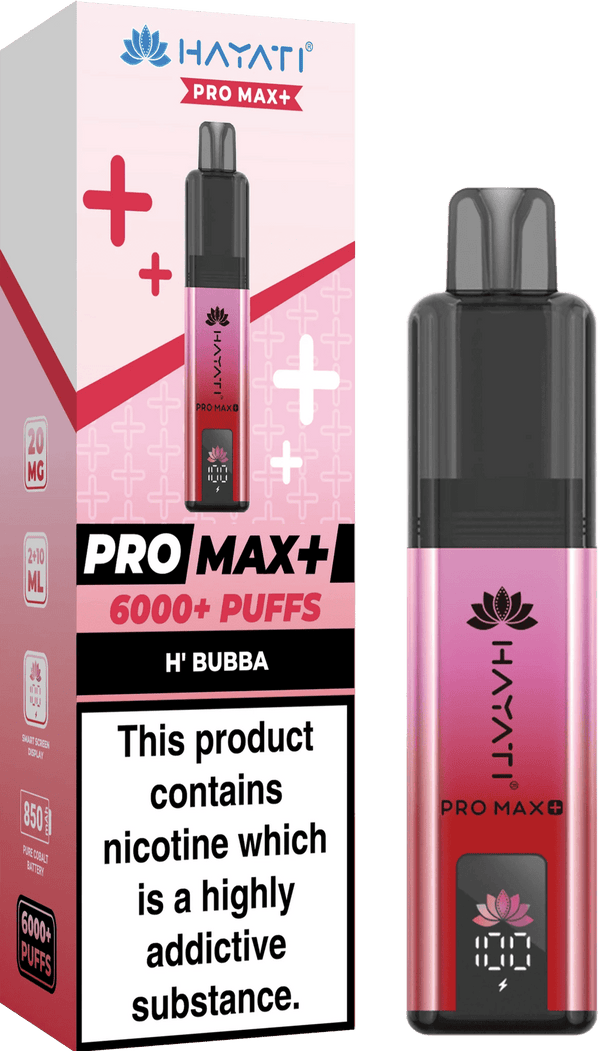 Hayati Pro Max Plus 6000 Vape Box of 5,H'Bubba Flavour
