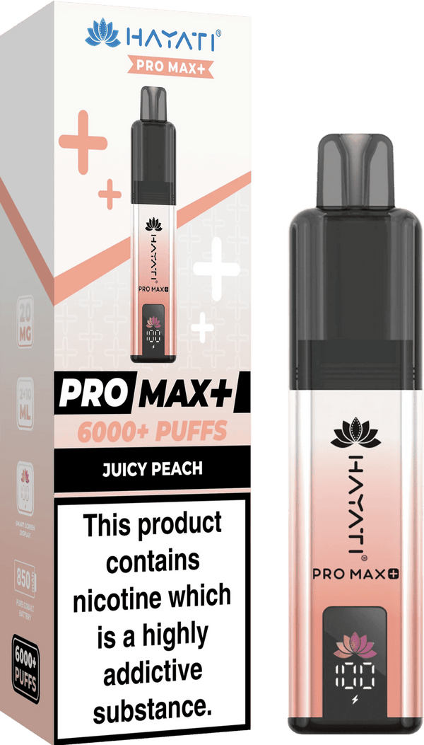 Hayati Pro Max Plus 6000 Vape Box of 5, Juicy Peach Flavour