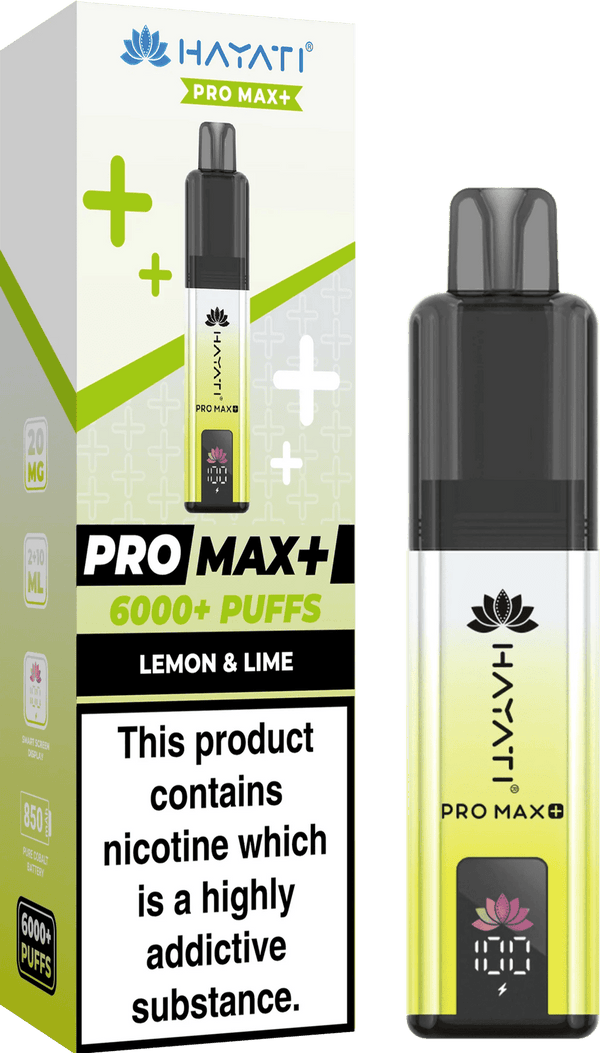 Hayati Pro Max Plus 6000 Vape Box of 5, Lemon Lime Flavour