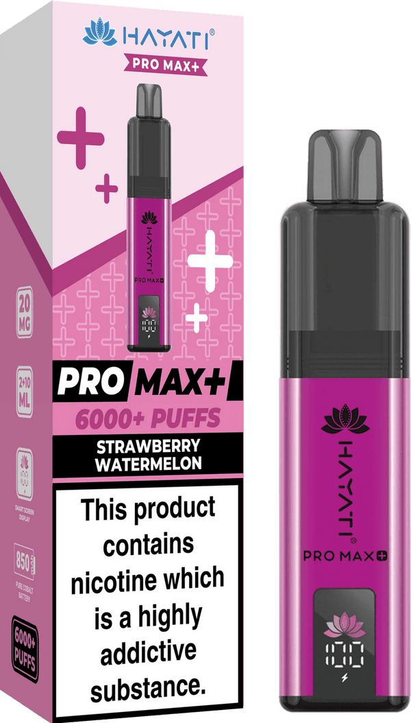 Hayati Pro Max Plus 6000 Vape Box of 5, Strawberry Watermelon Flavour
