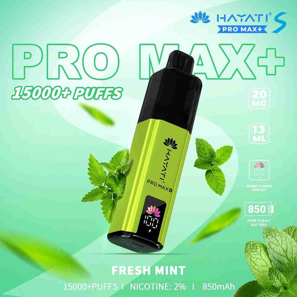 Hayati Pro Max S Plus 15K Pod Vape Kit - Wholesale Price ! with Fresh mint flavour