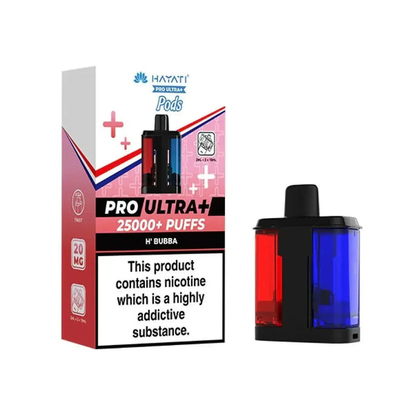 Hayati Pro Ultra Plus 25k Prefilled Pods Box of 5, H' Bubba Flavour