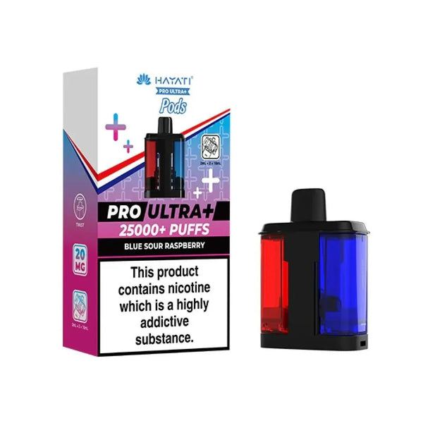 Hayati Pro Ultra Plus 25k Prefilled Pods Pack of 5, Blue Sour Raspberry Flavour