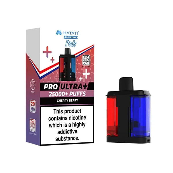 Hayati Pro Ultra Plus 25k Prefilled Pods Pack of 5, Cherry Berry Flavour