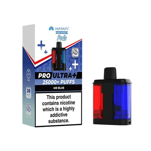 Hayati Pro Ultra Plus 25k Prefilled Pods Pack of 5, Mr Blue Flavour