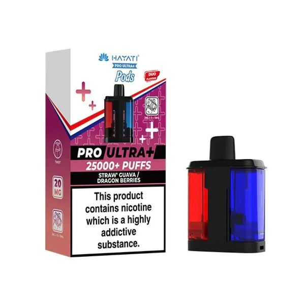 Hayati Pro Ultra Plus 25k Prefilled Pods Pack of 5, Straw Guava Dragon Berries Flavour