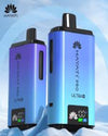 Two Hayati Vape Pod devices with branding on a blue gradient background